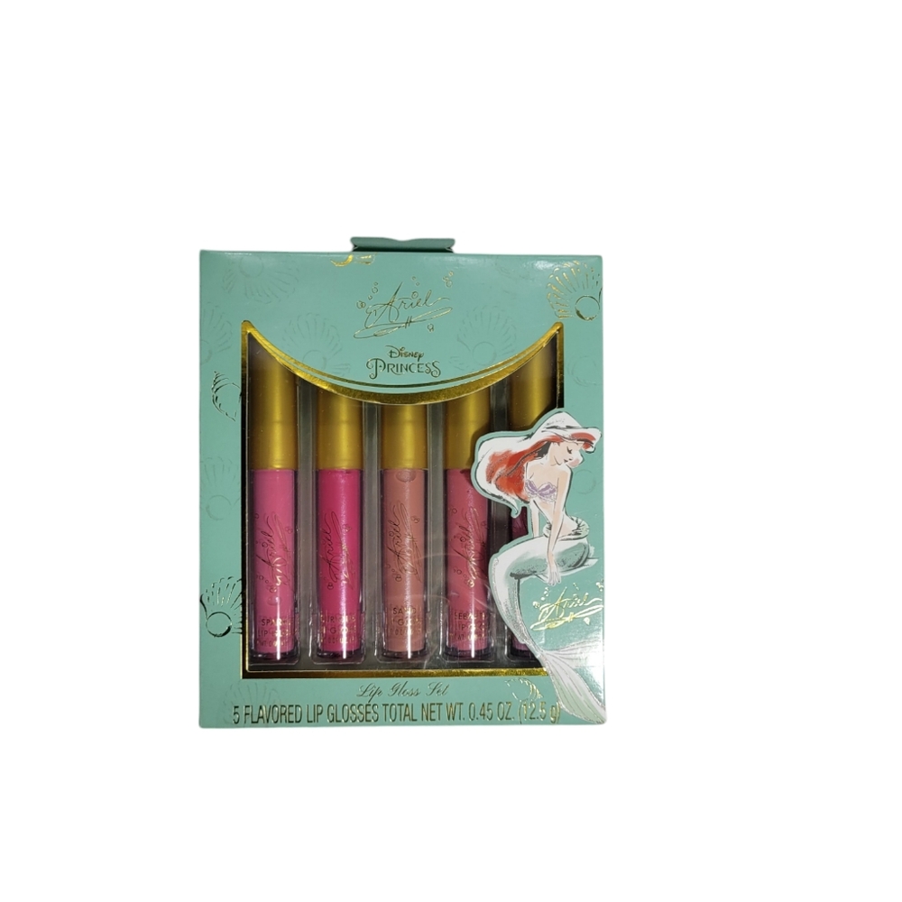 Disney Princess Ariel The Little Mermaid 5 Flavored Lip Glosses New Sealed